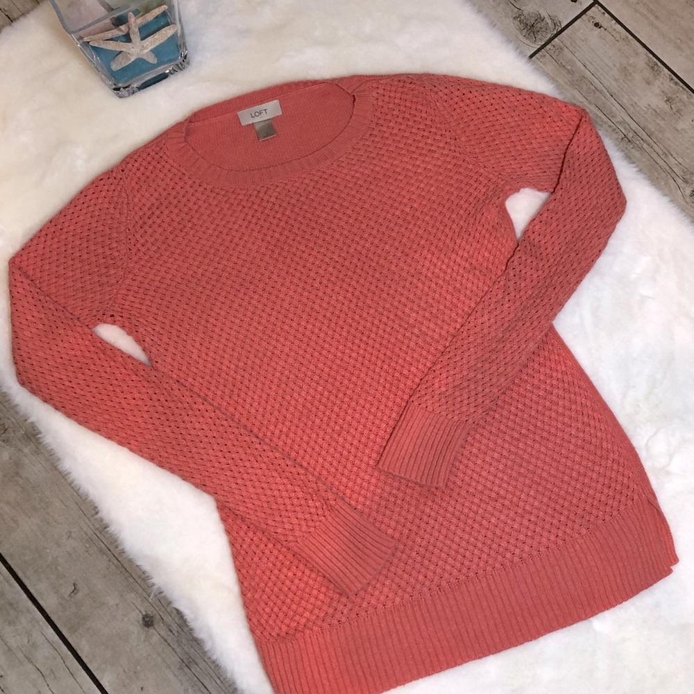 🌸 LOFT 🌸 EUC 🌸 FALL SWEATER 🌸SZ SMALL 🌸 CORAL